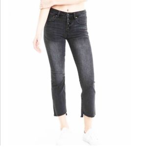 American Eagle high-rise crop flare jeans | black wash | size 2